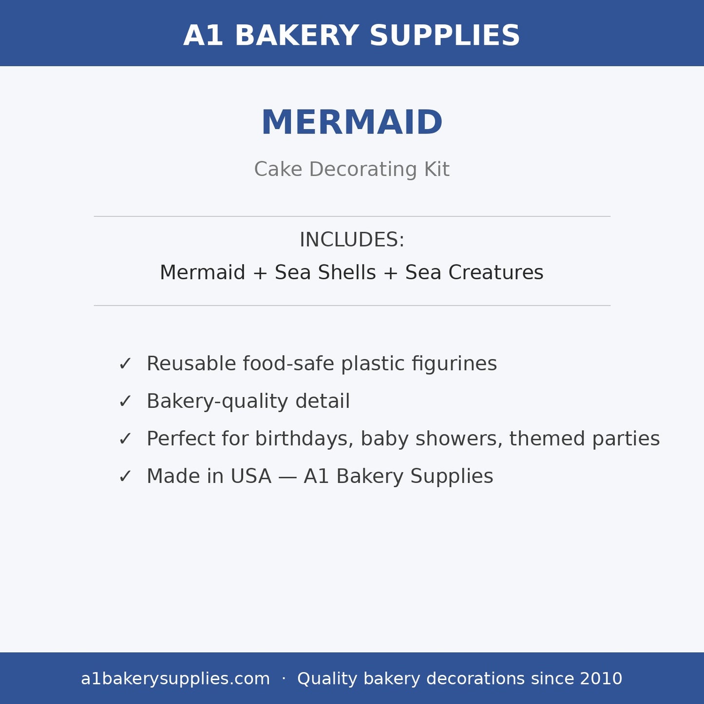 Mermaid cake decorating kit