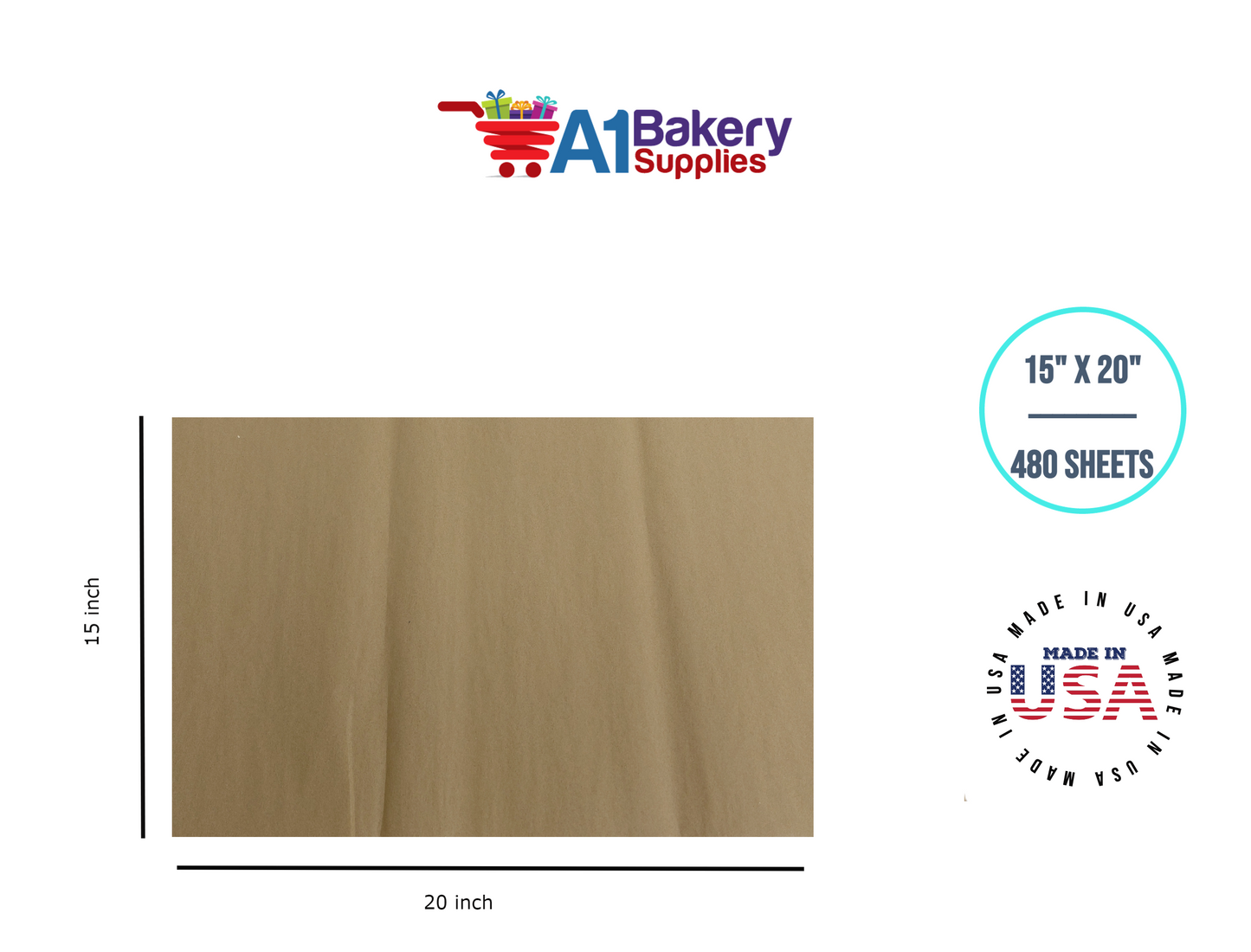 Antique Gold Gift Wrap Tissue Paper 15 Inch x 20 Inch - 480 Sheets Pack