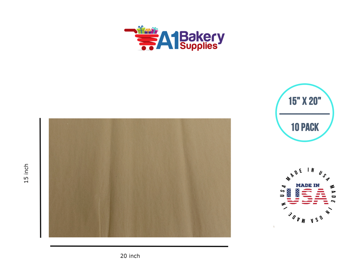 Antique Gold Tissue Paper Squares, Bulk 10 Sheets, Premium Gift Wrap and Art Supplies for Birthdays, Holidays, or Presents by A1BakerySupplies, Large 15 Inch x 20 Inch