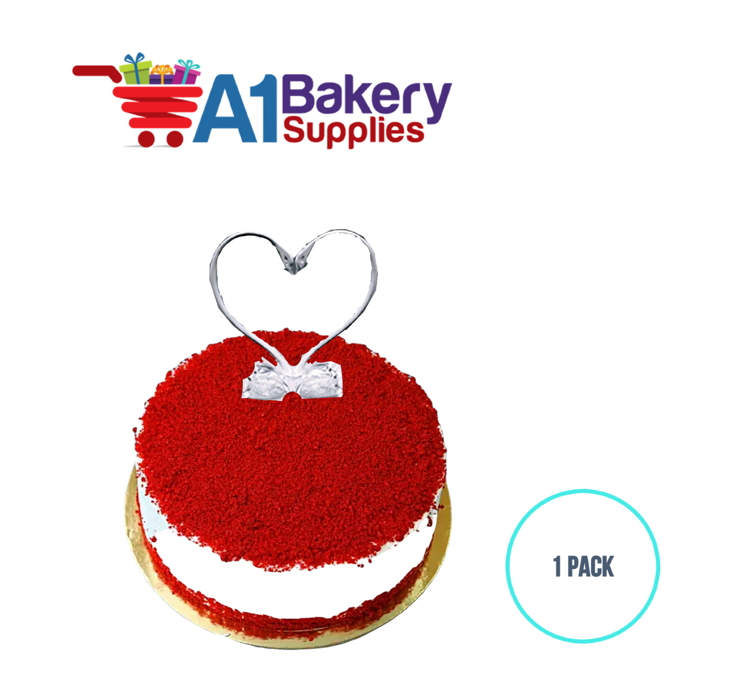 A1BakerySupplies Clear Swan Heart 1 pack Wedding Accessories for Birthday Cake Decorations and Marriages
