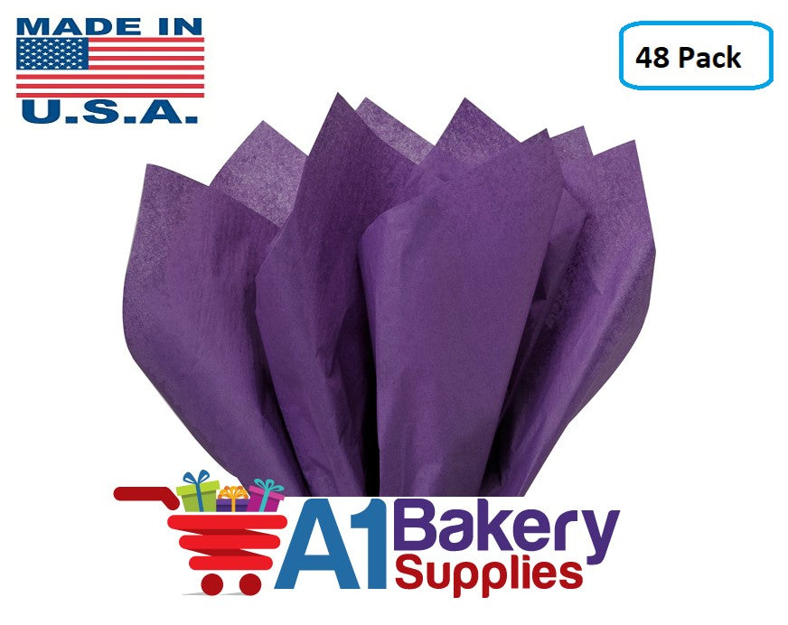 Purple Color Gift Wrap Tissue Paper 20 Inch x 30 Inch - 48 Sheets Pack