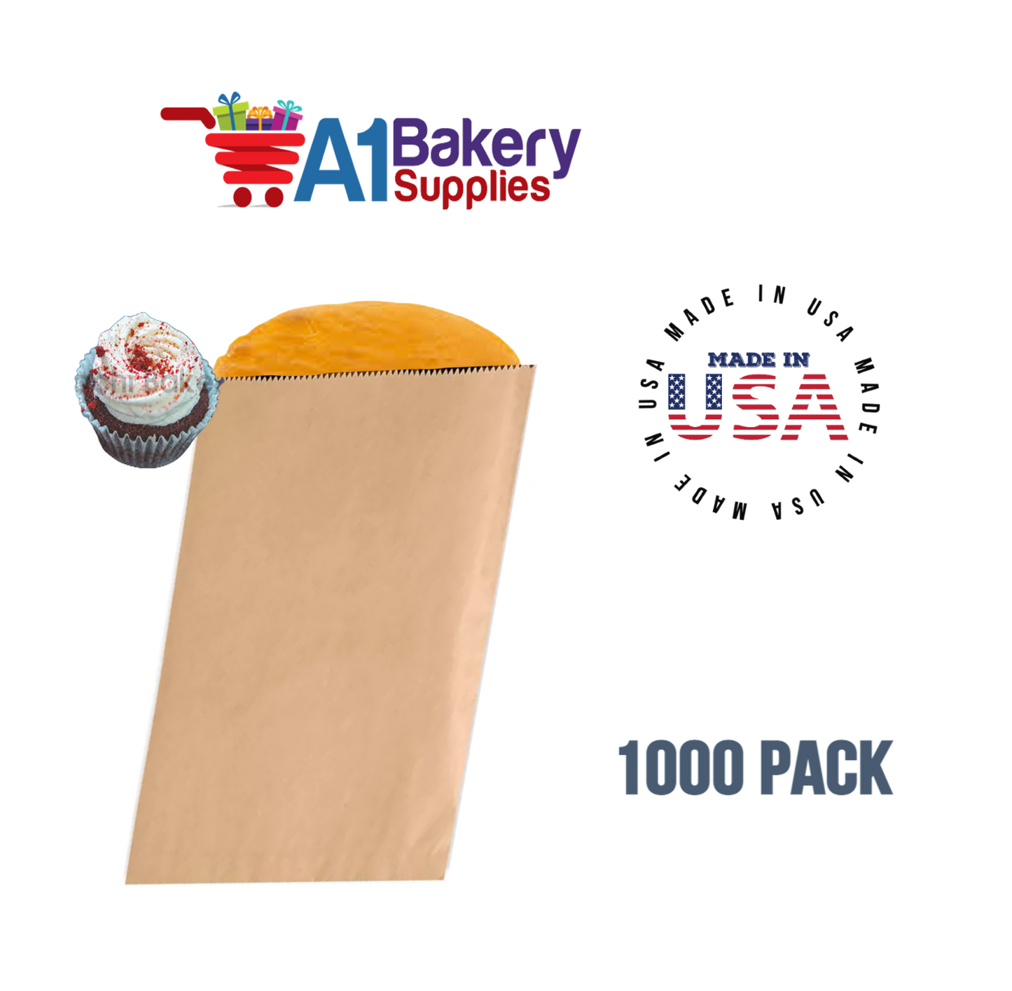 Kraft Flat Merchandise Bags, Medium, 1000 Pack - 8.5"x11"