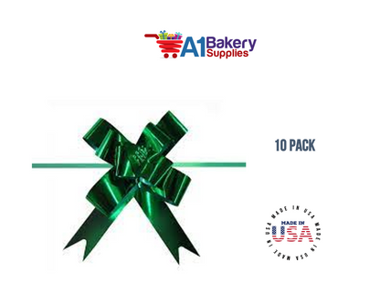 Emerald Green 4" Butterfly pull bows of 10 Pack by A1 Bakery supplies