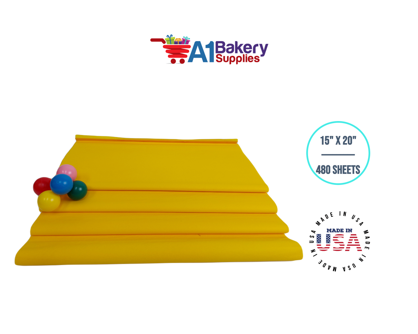 Dandelion Tissue Paper Squares, Bulk 480 Sheets, Premium Gift Wrap and Art Supplies for Birthdays, Holidays, or Presents by A1BakerySupplies, Large 15 Inch x 20 Inch