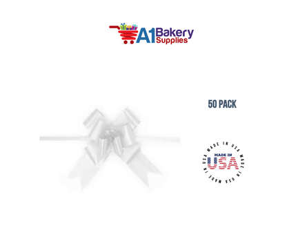 White 4" Butterfly pull bows of 50 Pack by A1 Bakery supplies