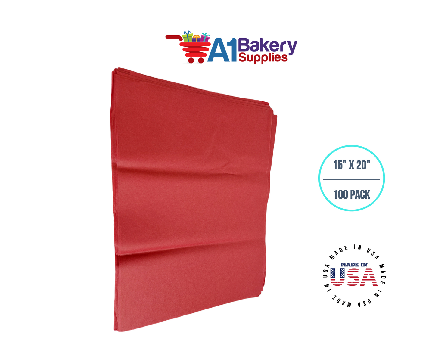 Red Tissue Paper 15 Inch x 20 Inch - 100 Sheets