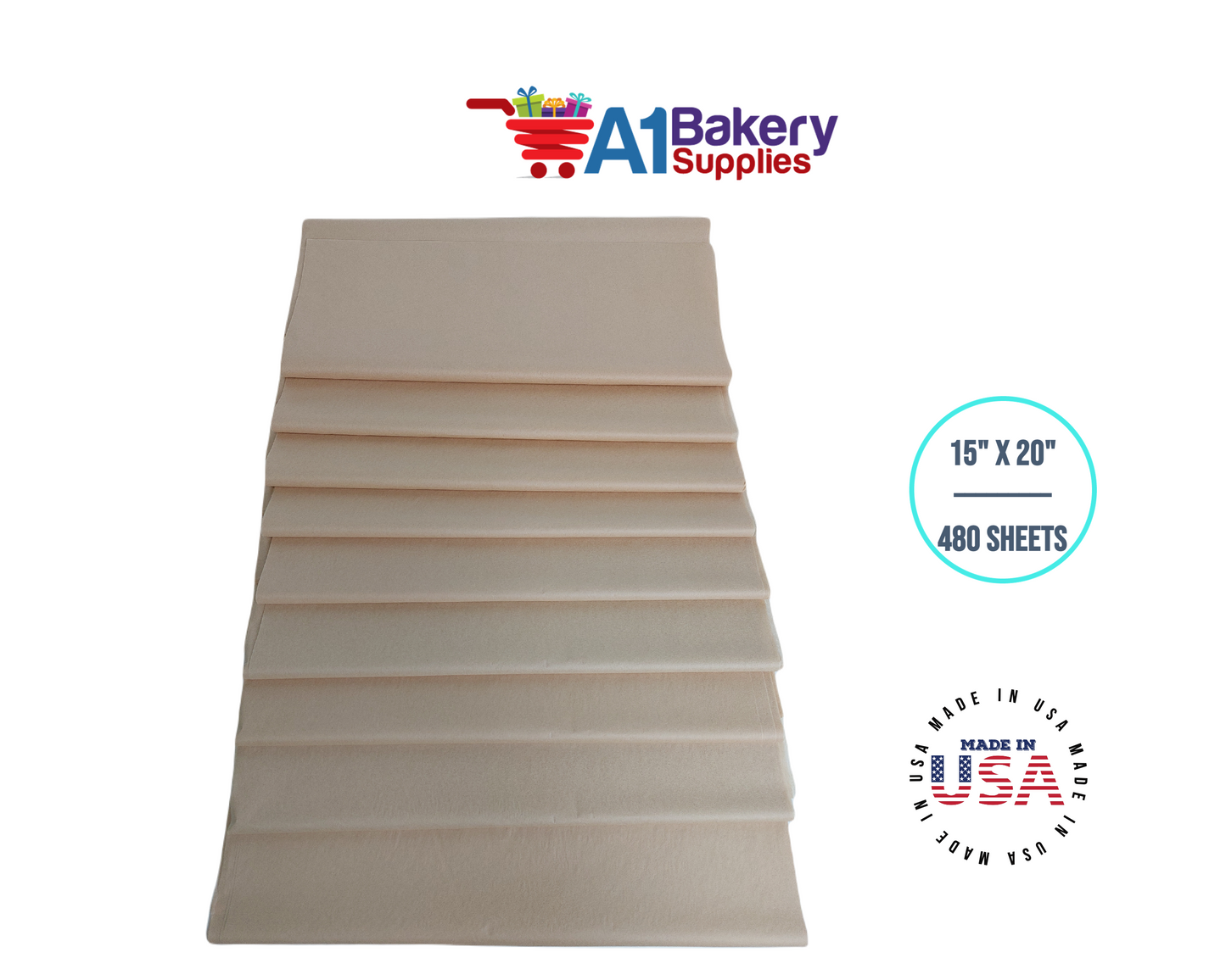 Acid-Free Tissue Paper - 480 Sheets 15 Inch x 20 Inch Ph Neutral