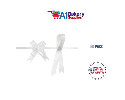 White 4" Butterfly pull bows of 50 Pack by A1 Bakery supplies