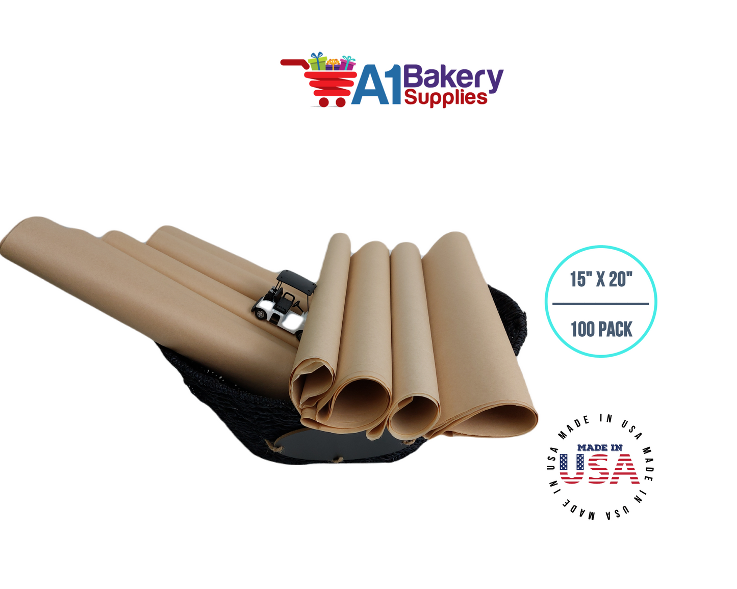 Solid Craft Tissue Paper Squares, Bulk100 Sheets, Premium Gift Wrap and Art Supplies for Birthdays, Holidays, or Presents by A1BakerySupplies, Medium 15 Inch x 20 Inch