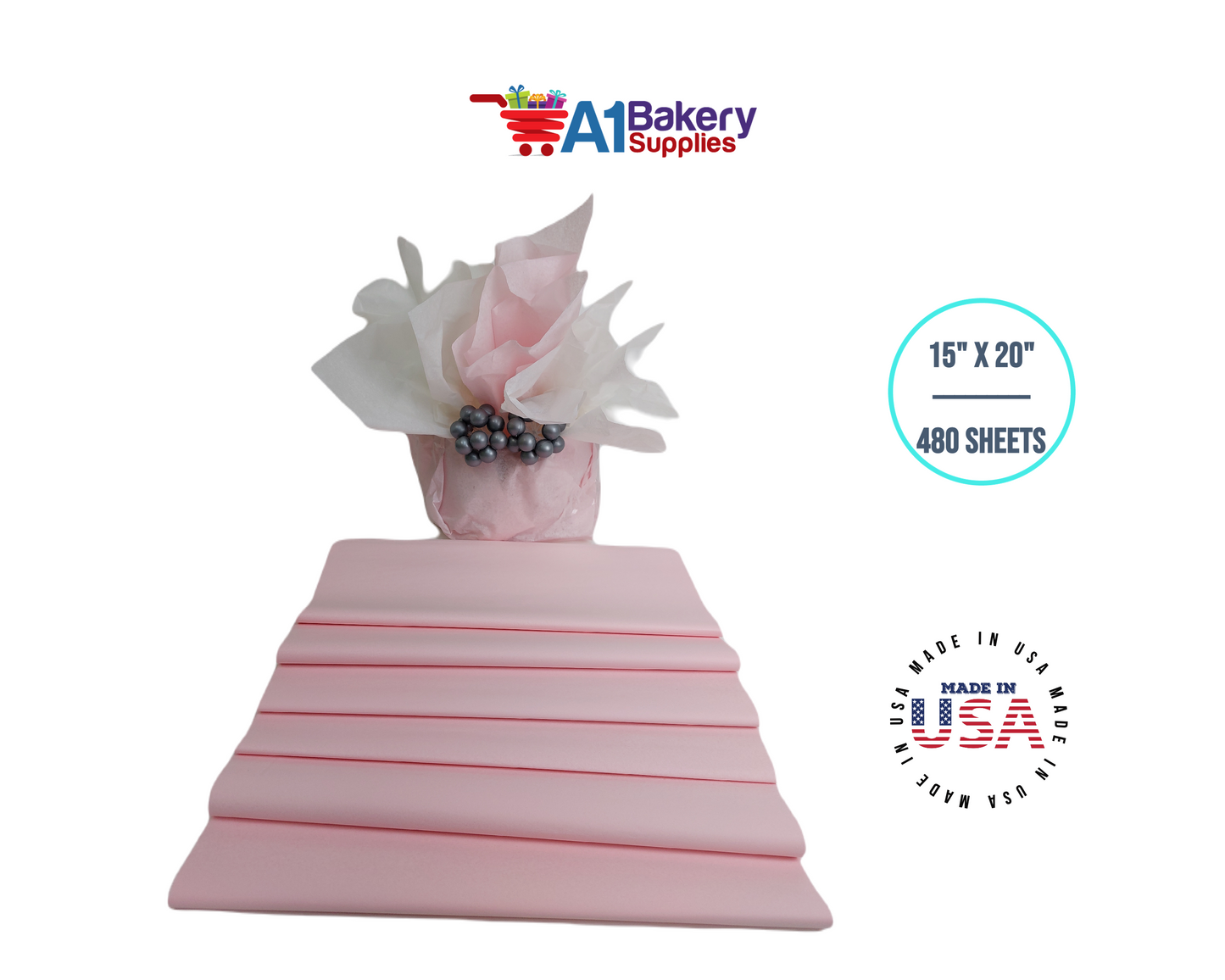 Blush Color Tissue Paper 15 Inch x 20 Inch - 480 Sheets