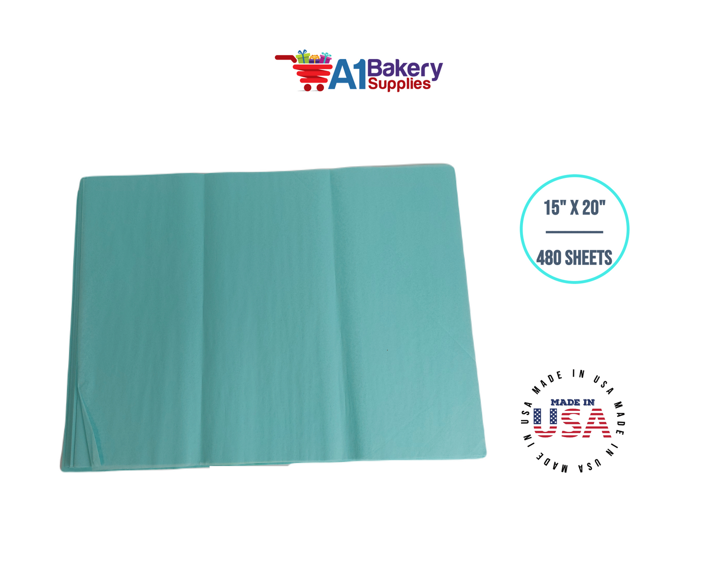 Pistachio Tissue Paper Squares, Bulk 480 Sheets, Premium Gift Wrap and Art Supplies for Birthdays, Holidays, or Presents by A1BakerySupplies, Large 15 Inch x 20 Inch