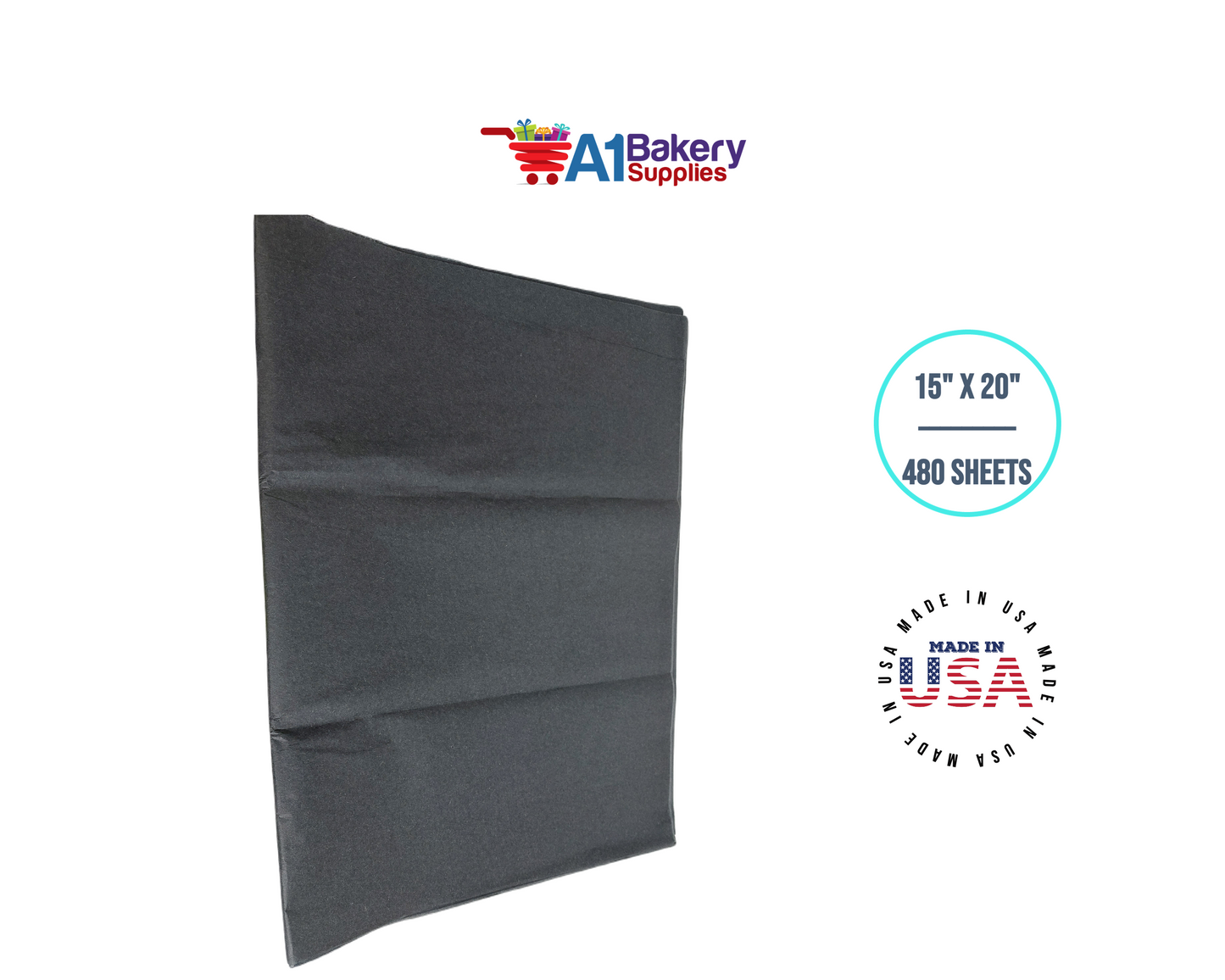 Black Color Tissue Paper 15 Inch x 20 Inch  - 480 Sheets