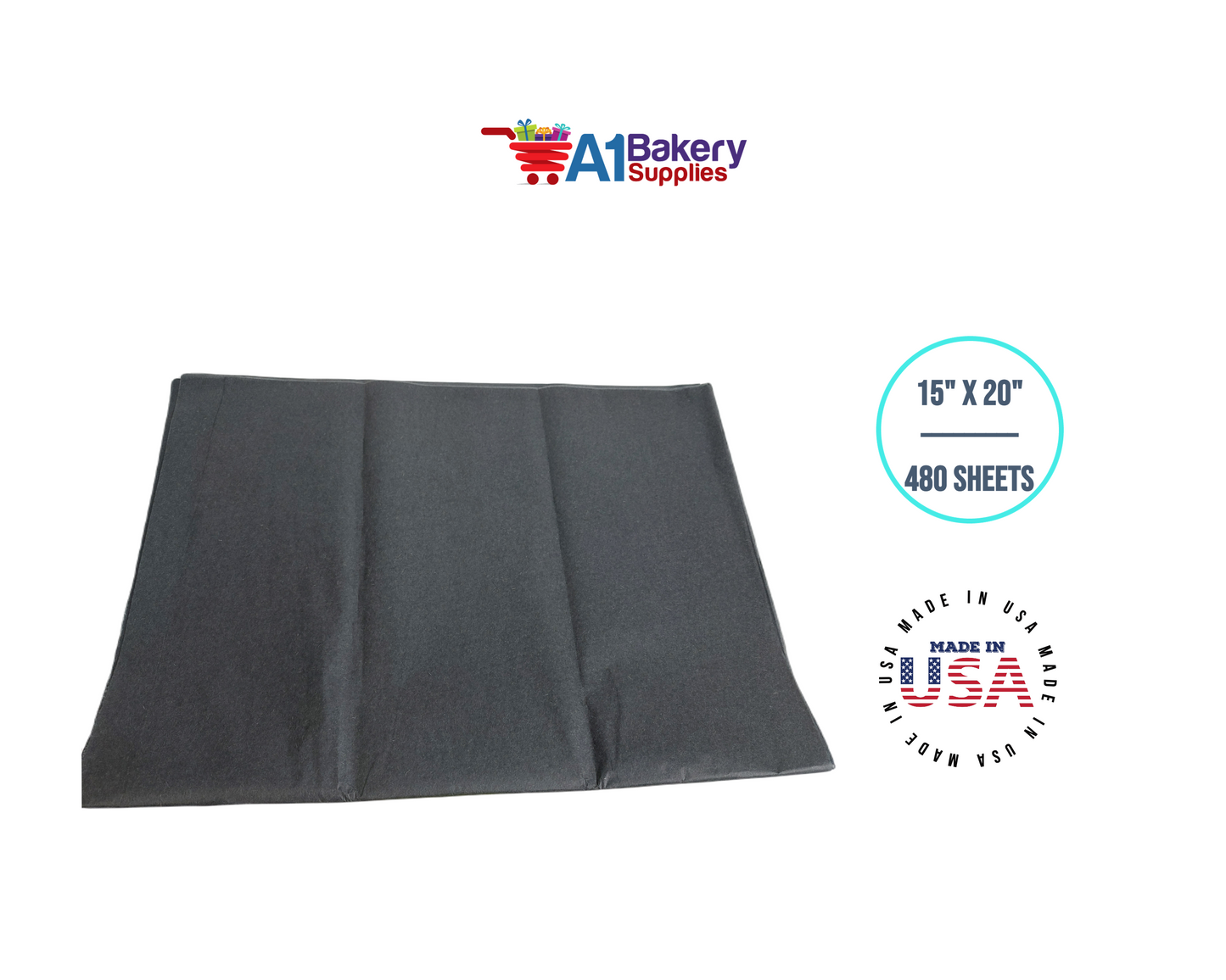 Black Color Tissue Paper 15 Inch x 20 Inch  - 480 Sheets