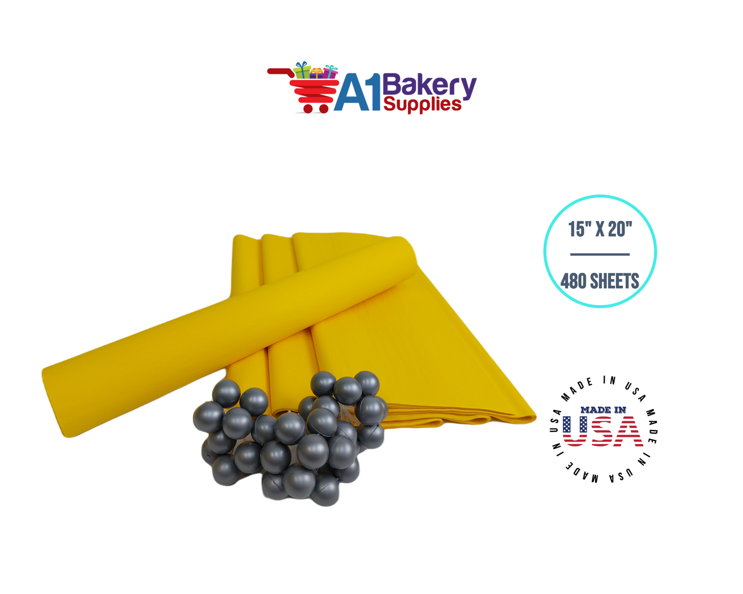 Dandelion Tissue Paper Squares, Bulk 480 Sheets, Premium Gift Wrap and Art Supplies for Birthdays, Holidays, or Presents by A1BakerySupplies, Large 15 Inch x 20 Inch