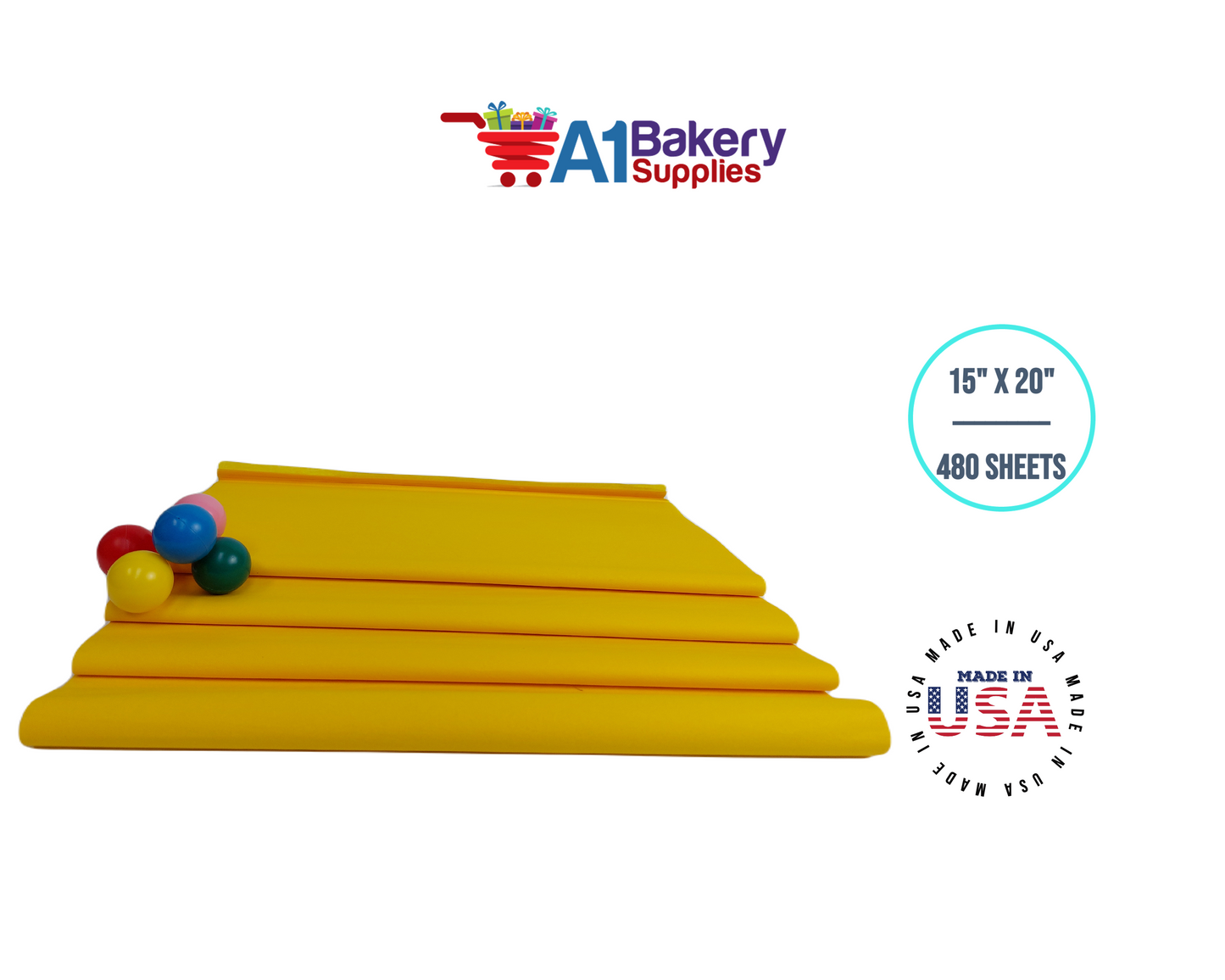 Dandelion Tissue Paper Squares, Bulk 480 Sheets, Premium Gift Wrap and Art Supplies for Birthdays, Holidays, or Presents by A1BakerySupplies, Large 15 Inch x 20 Inch