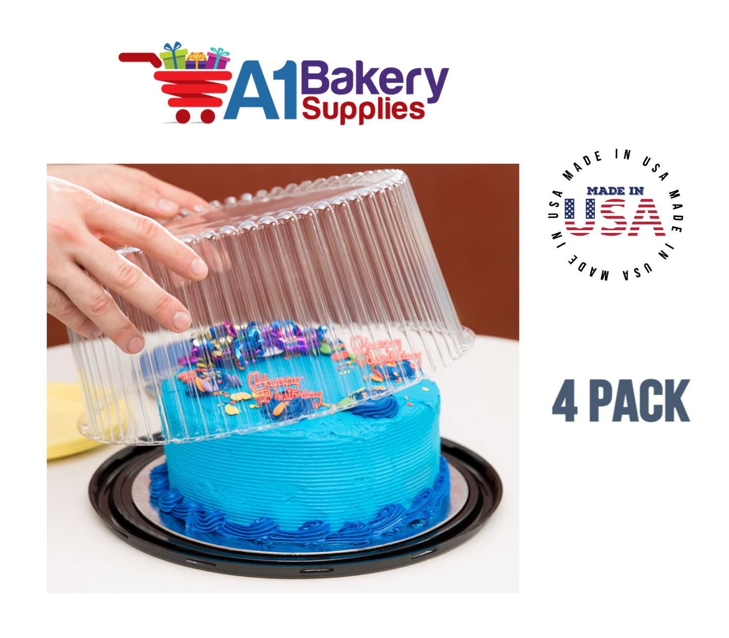 Cake domes Cake Box 10 to 11 Inch Double Layer Clear Cake Container Dome and Base Carry & Display Storage Box