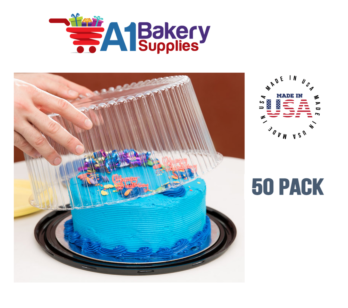 Cake domes Cake Box 10 to 11 Inch Double Layer Clear Cake Container Dome and Base Carry & Display Storage Box