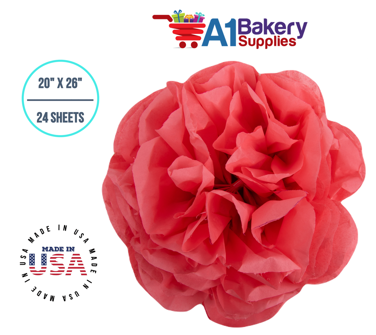 Coral Rose Tissue Paper