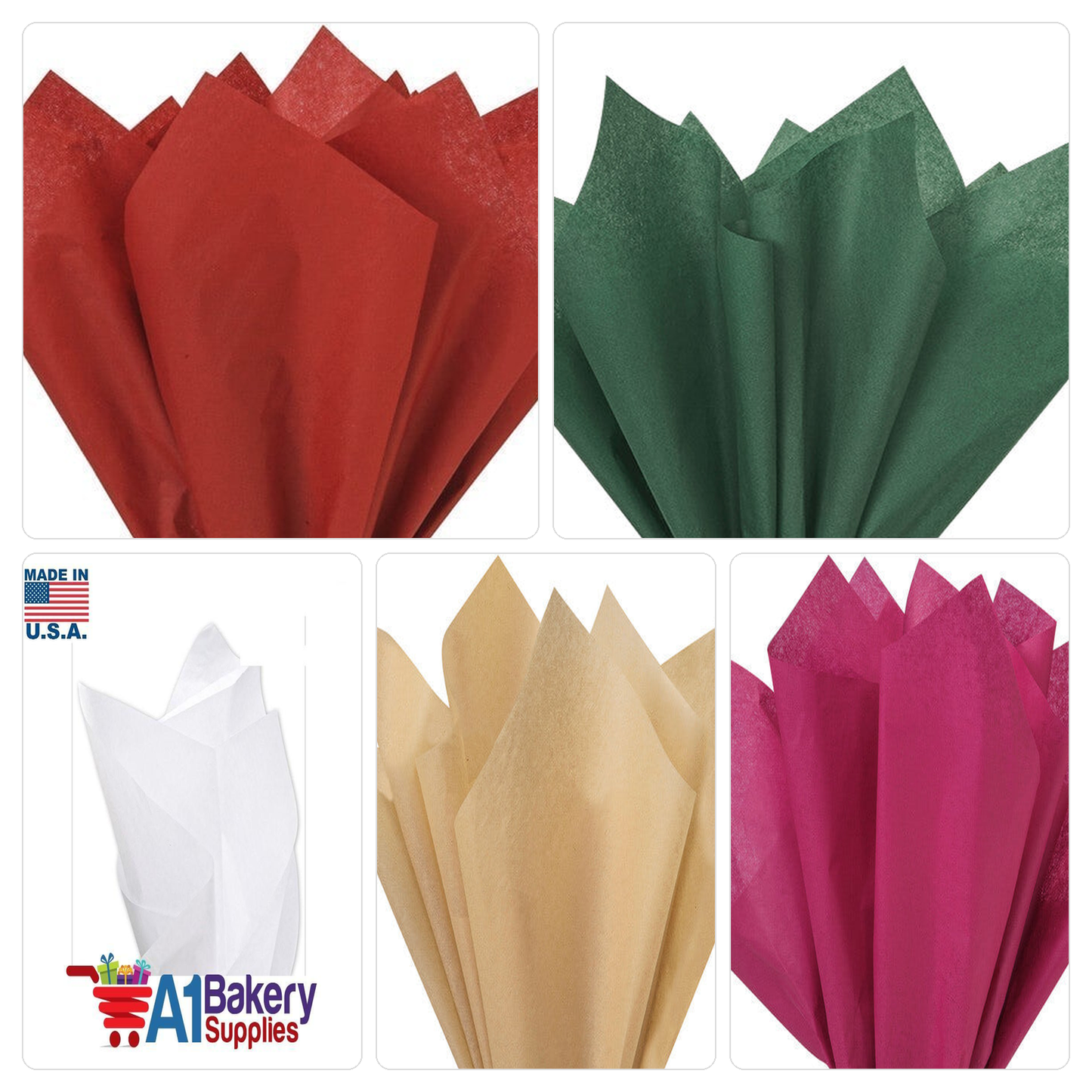 Holiday Christmas Mix Tissue Paper — 5 Color Mix