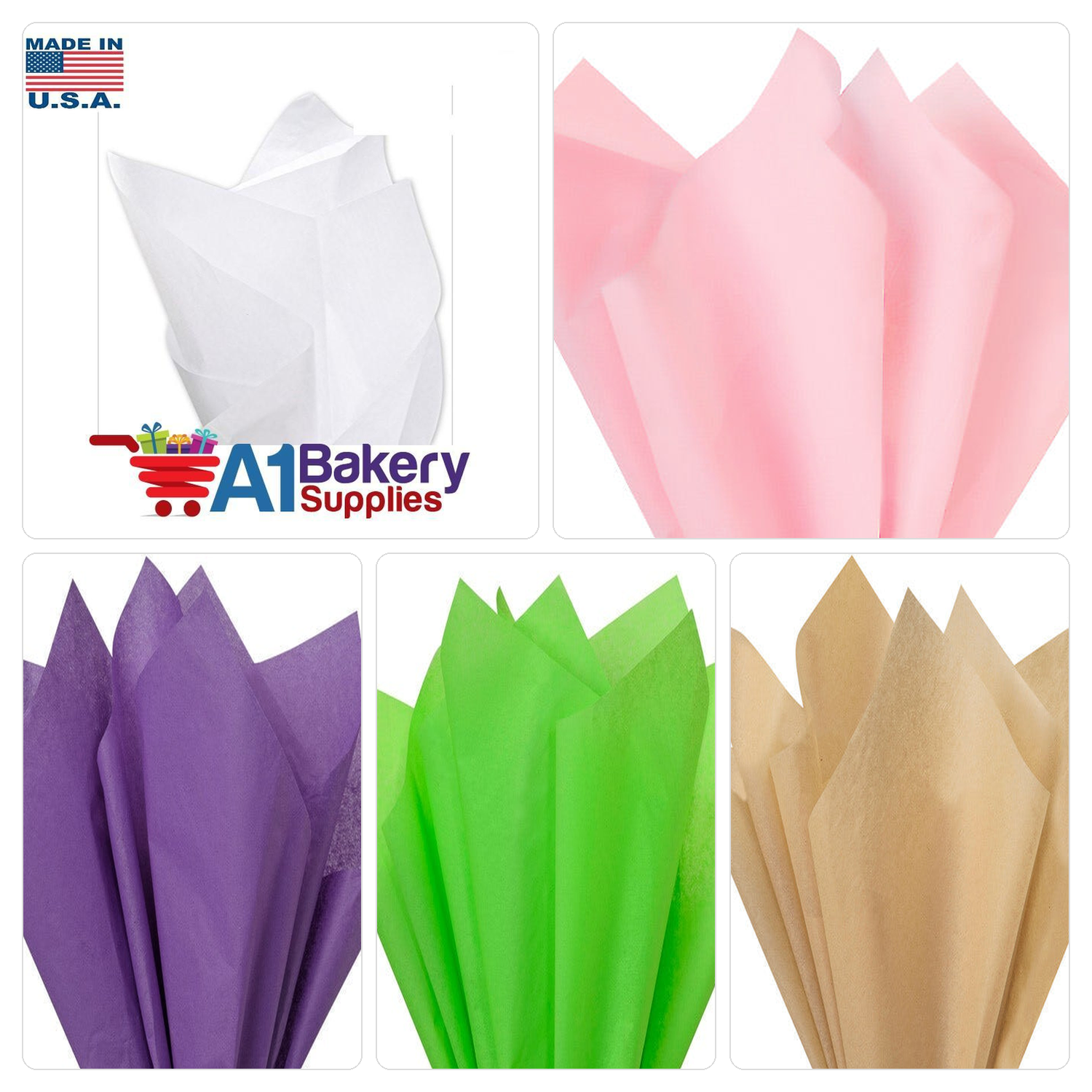 Wedding Bridal Mix Tissue Paper — 5 Color Mix