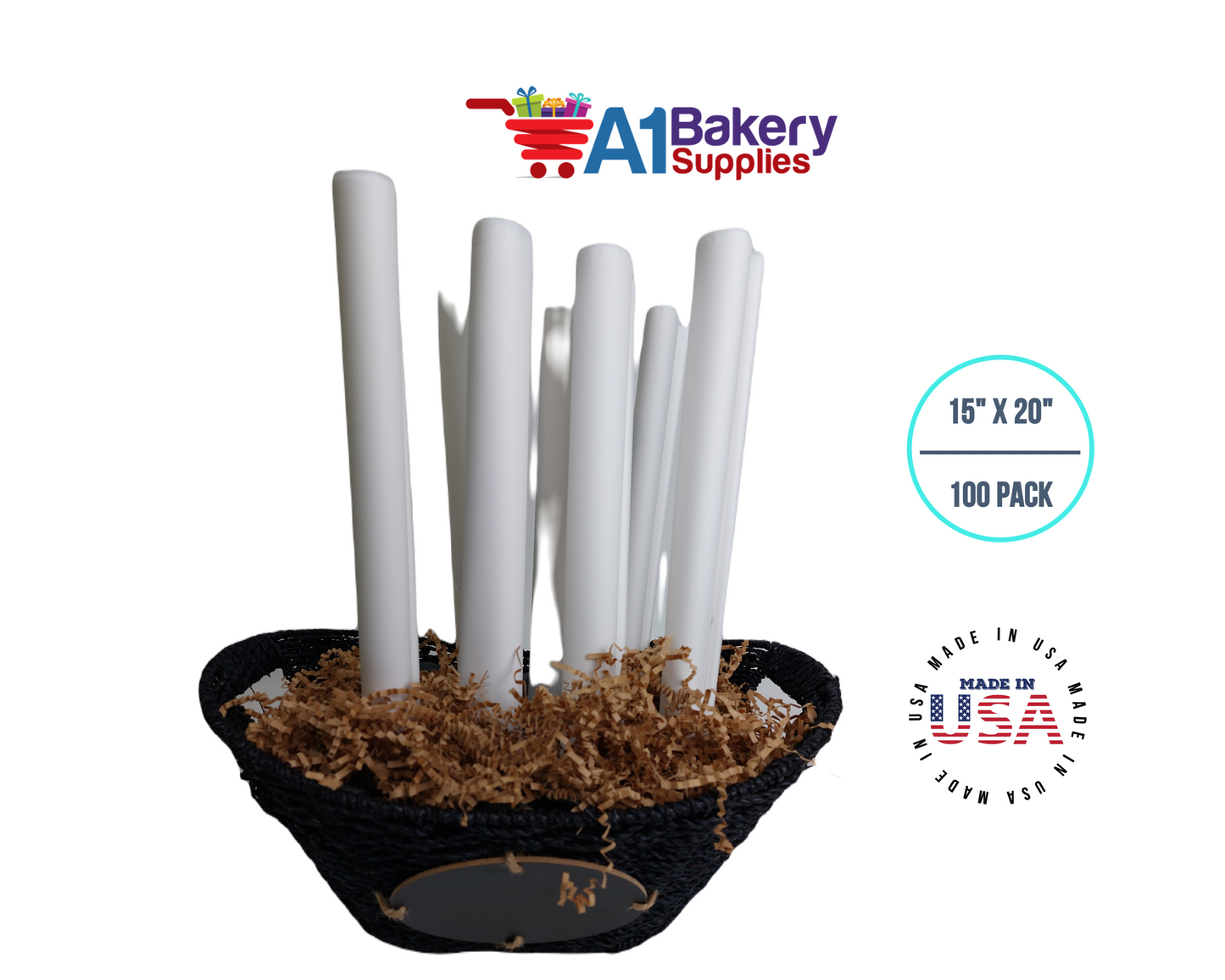 White Tissue Paper 15 Inch x 20 Inch - 100 Sheets