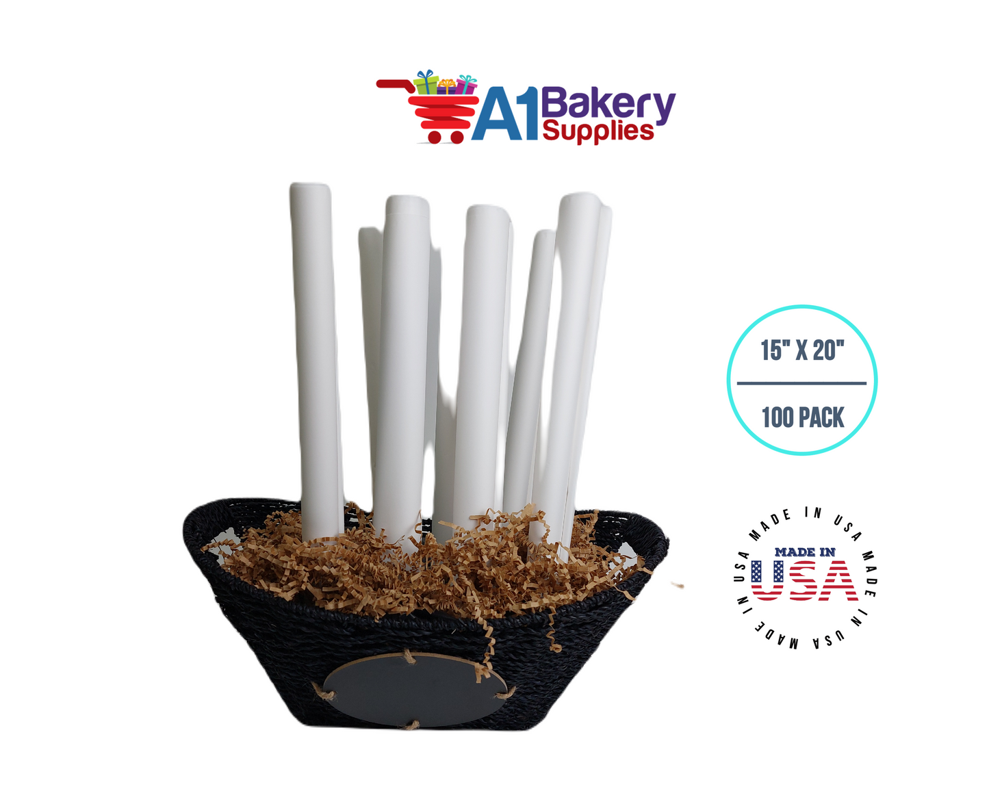 White Tissue Paper 15 Inch x 20 Inch - 100 Sheets