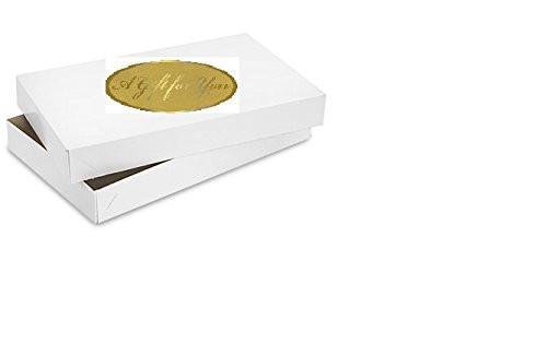 White Apparel Box for Men Shirts Gift Wrap Packaging Boxes, 15 x 9 1/2 x 2" - 10 Pack, Small