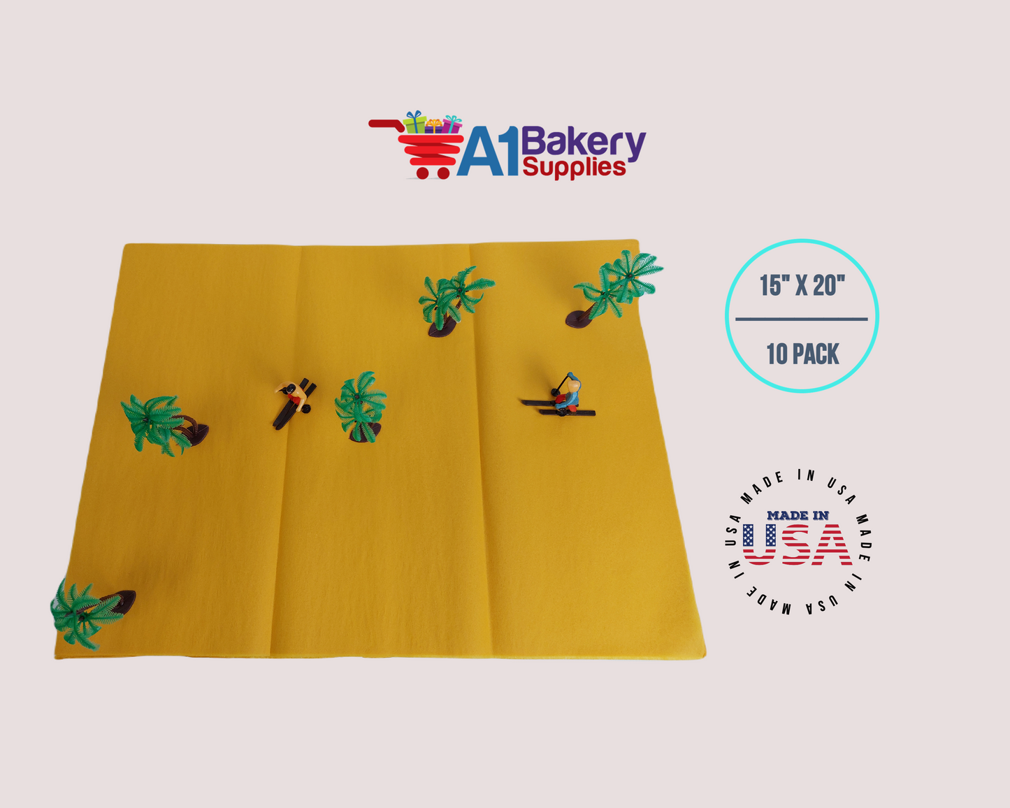 Goldenrod Tissue Paper Squares, Bulk 10 Sheets, Premium Gift Wrap and Art Supplies for Birthdays, Holidays, or Presents by A1BakerySupplies, Small 15 Inch x 20 Inch