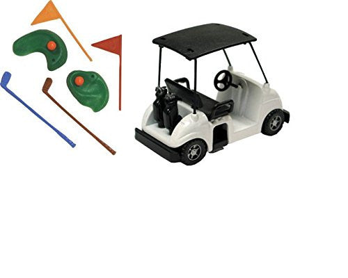 A1 Bakery Supplies Cake Decorating Kit — Golf Kit with Cart - No Golfer Cupcake & Cake Topper Set for Birthdays, Baby Showers & Themed Parties — Reusable Food-Safe Plastic Figurines, Made in USA