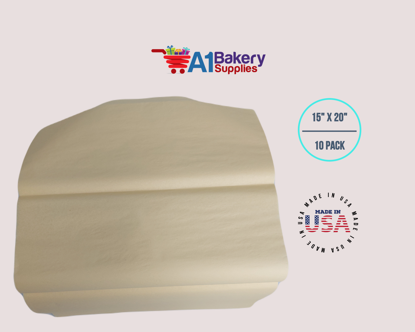 French Vanilla  Tissue Paper Squares, Bulk 10 Sheets, Premium Gift Wrap and Art Supplies for Birthdays, Holidays, or Presents by A1BakerySupplies, Large 15 Inch x 20 Inch