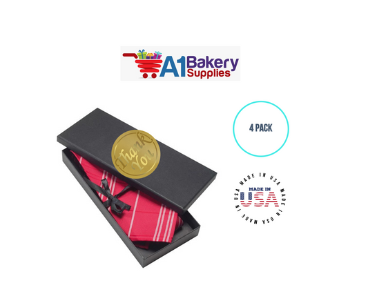 Black Men's Tie Gift Boxes Socks Gift Boxes 4 pack with Gold Thank You sticker