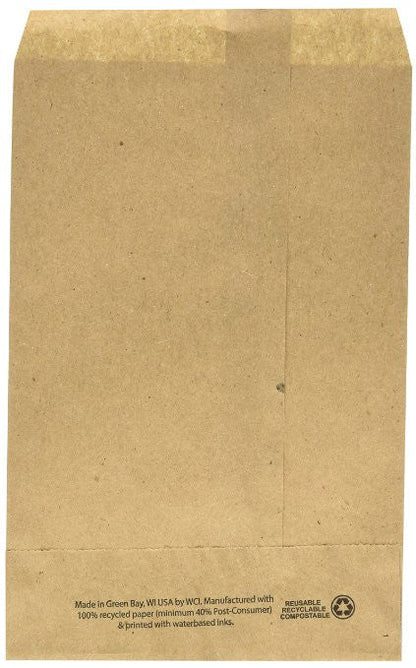 Kraft Flat Merchandise Bags, Small, 100 Pack - 7-1/2"x10-1/2"