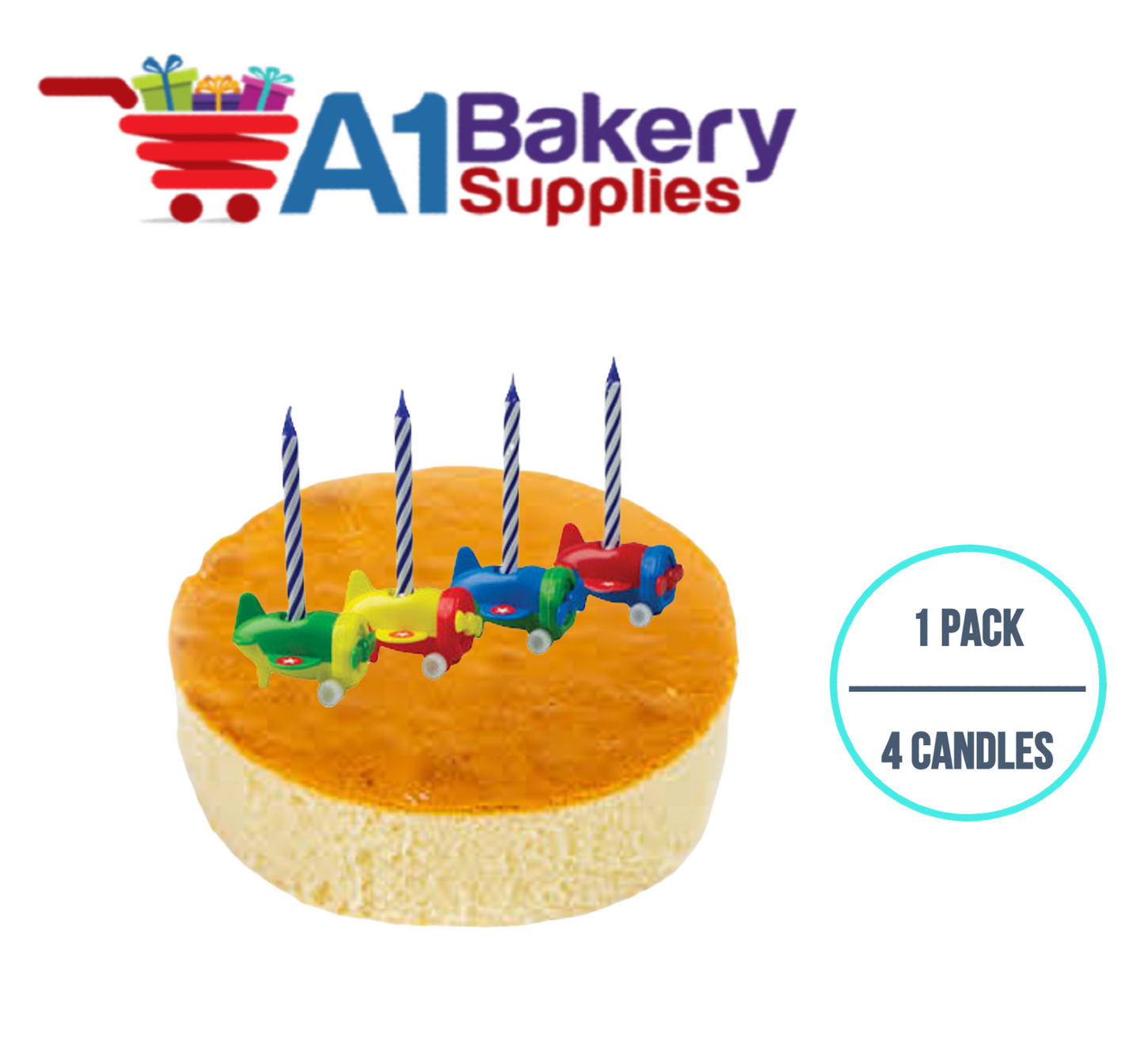 A1BakerySupplies Airplane Candleholder Sets 1 pack for Birthday Cake Decorations and Anniversary