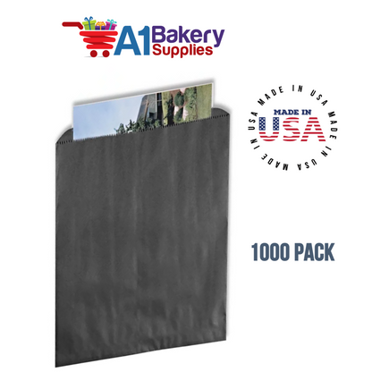 Black Flat Merchandise Bags, Medium, 1000 Pack - 10"x13"
