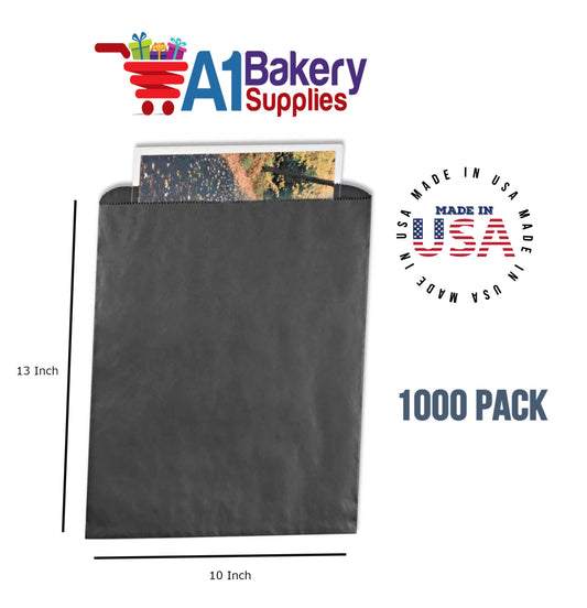 Black Flat Merchandise Bags, Medium, 1000 Pack - 10"x13"