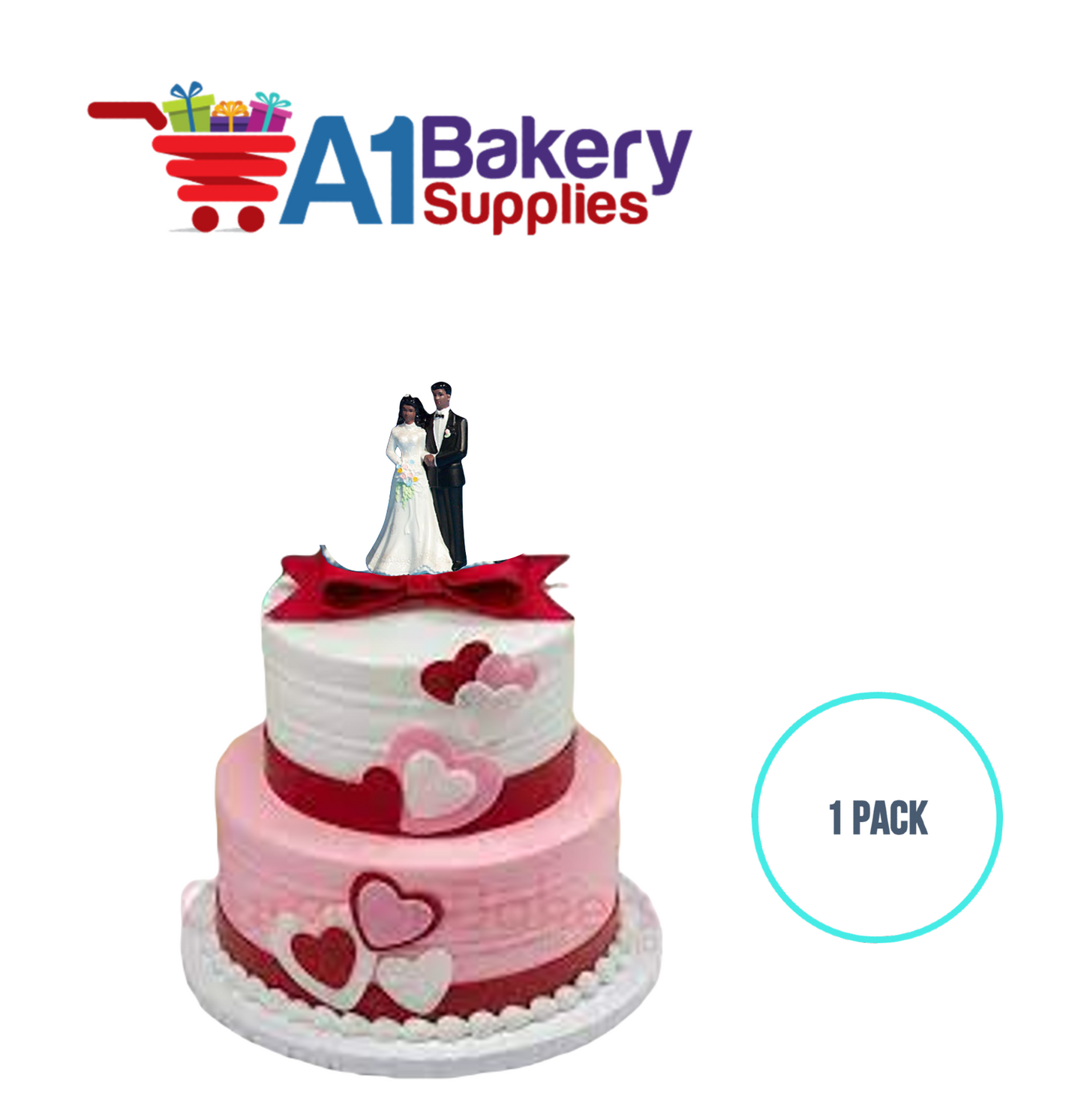 A1BakerySupplies Bride & Groom Figure - AA 1 pack Wedding Accessories for Birthday Cake Decorations and Marriages