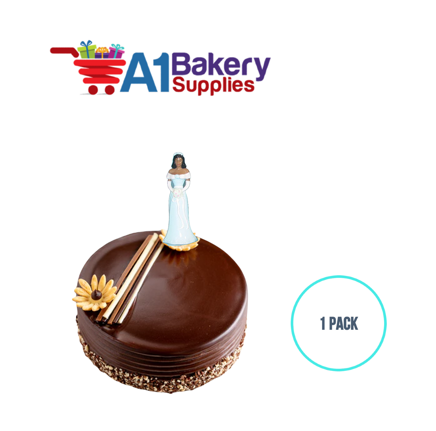 A1BakerySupplies Bridesmaid - Blue - A.A. 1 pack Wedding Accessories for Birthday Cake Decorations and Marriages