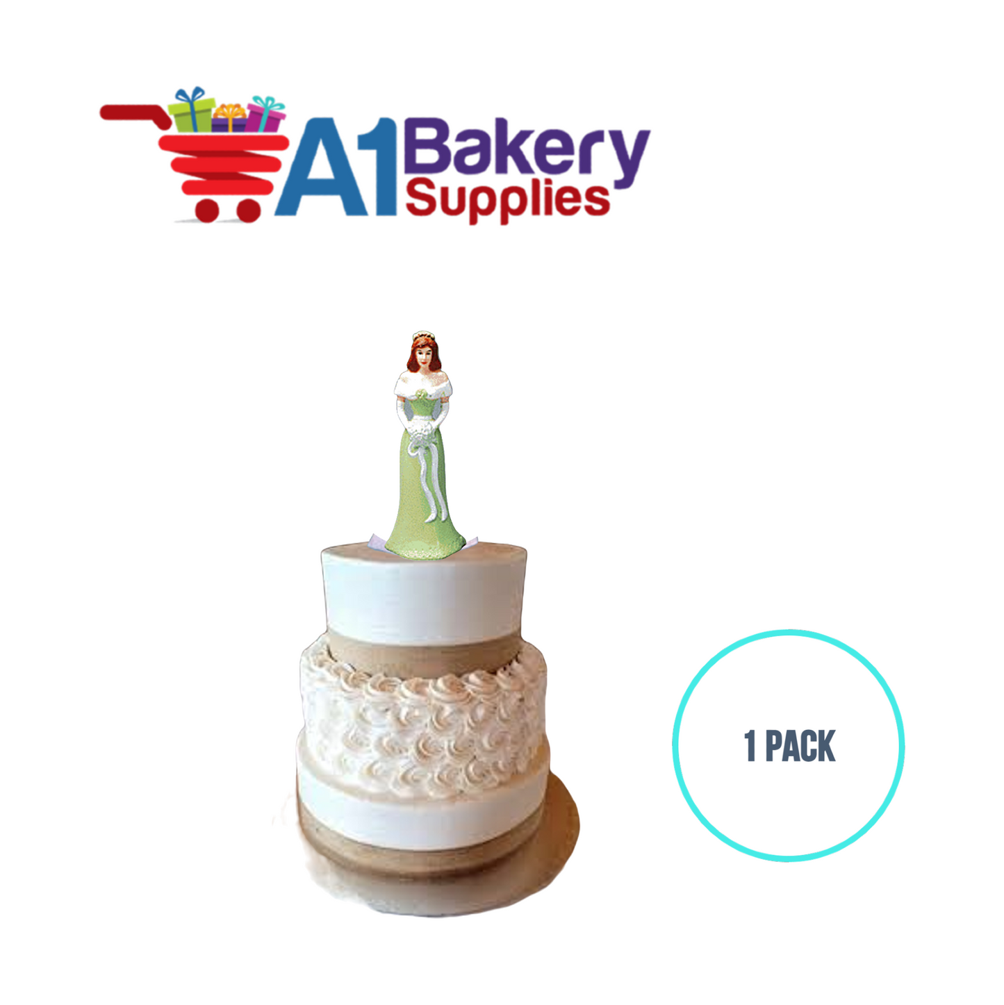 A1BakerySupplies Bridesmaid - Green - A.A. 1 pack Wedding Accessories for Birthday Cake Decorations and Marriages