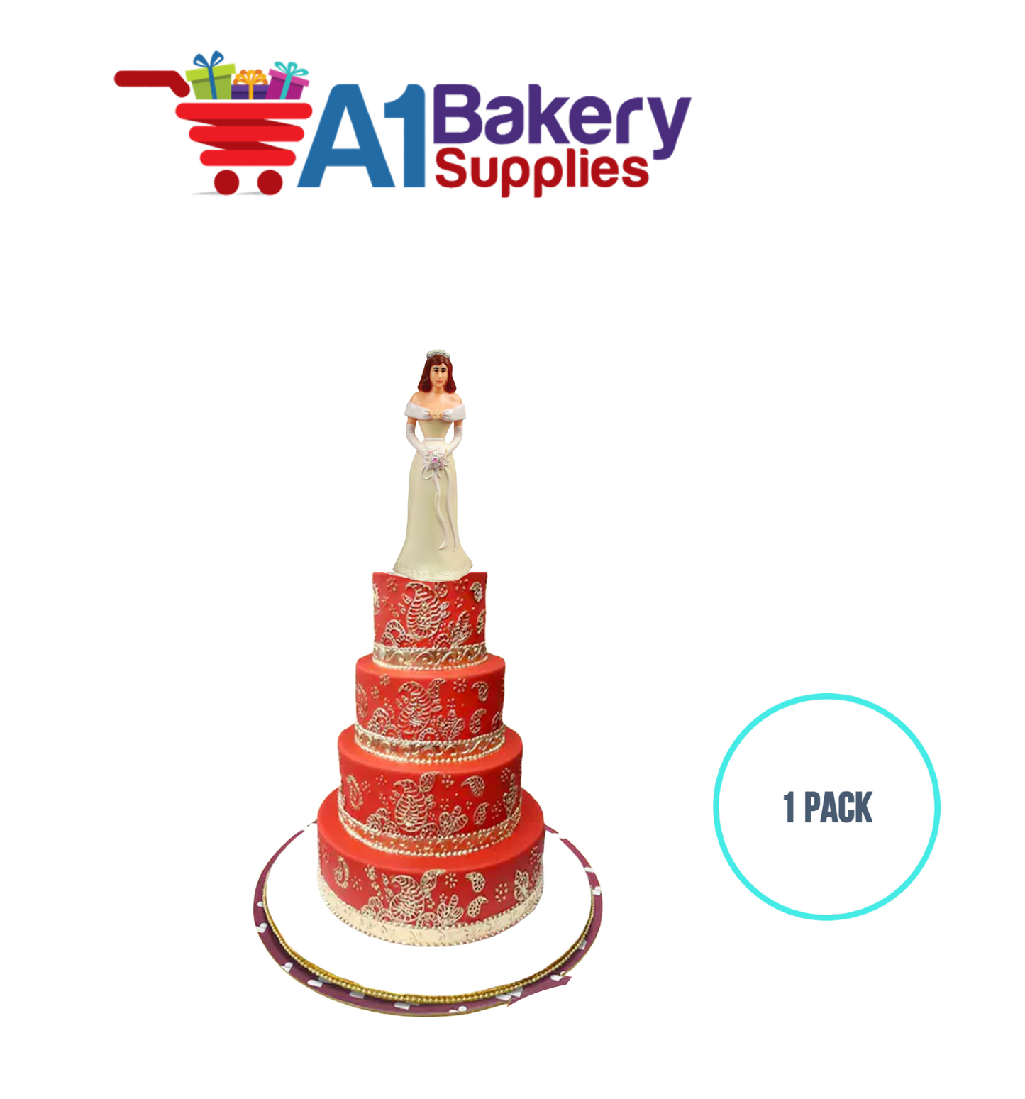 A1BakerySupplies Bridesmaid - Ivory 1 pack Wedding Accessories for Birthday Cake Decorations and Marriages