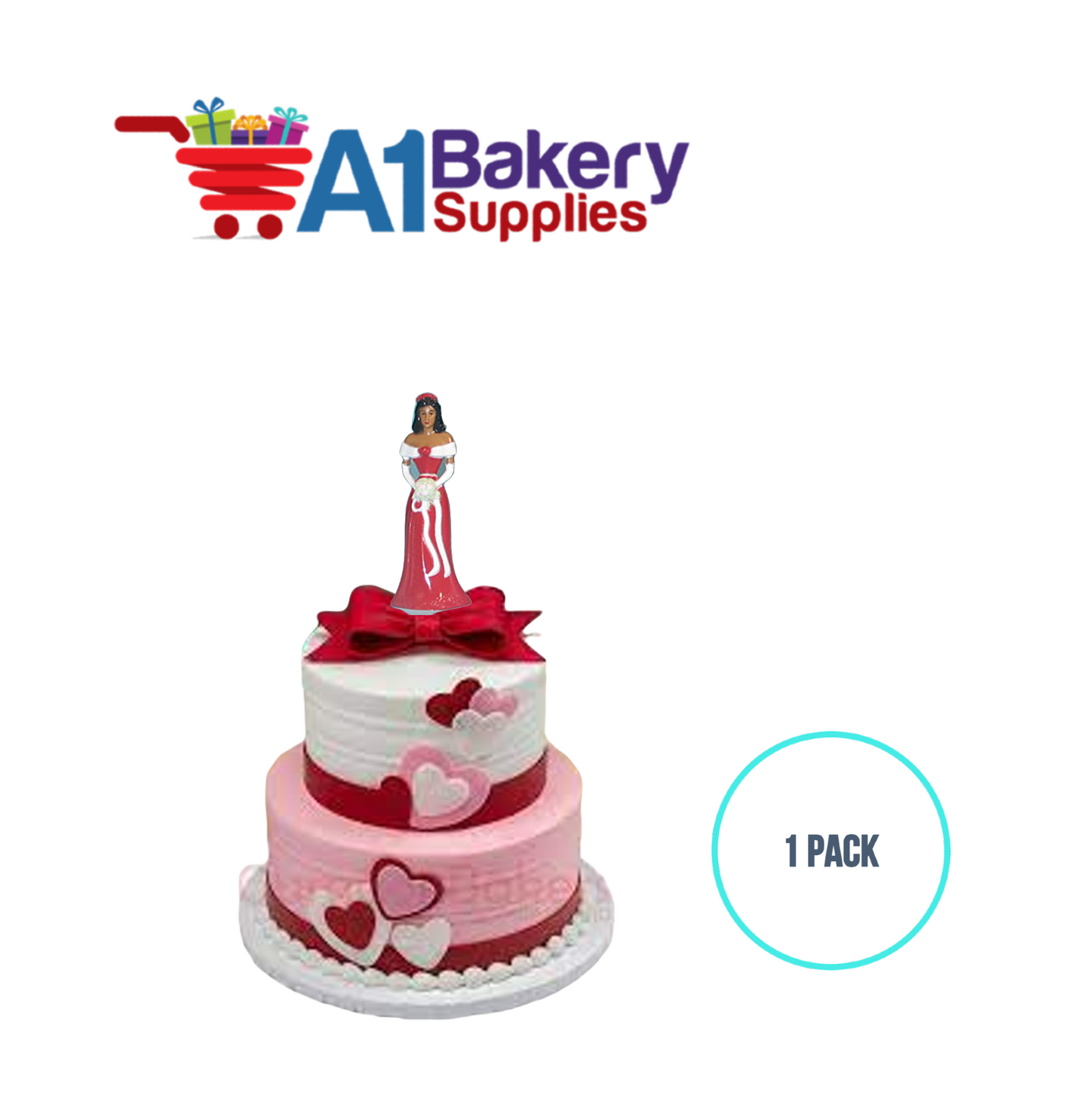 A1BakerySupplies Bridesmaid - Red - A.A. 1 pack Wedding Accessories for Birthday Cake Decorations and Marriages
