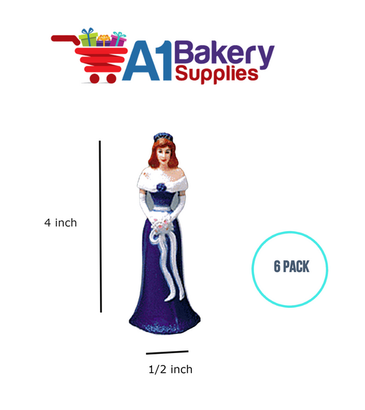 A1BakerySupplies Bridesmaid - Royal Blue 6 pack Wedding Accessories for Birthday Cake Decorations and Marriages