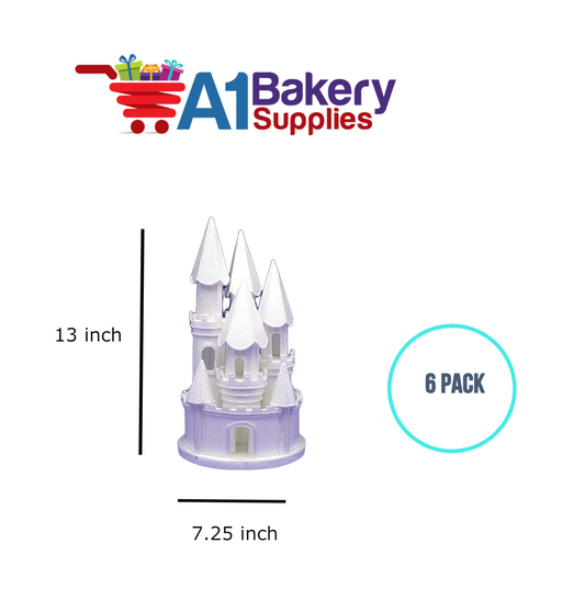 A1BakerySupplies Castle #8 Lighted! - White 6 pack Wedding Accessories for Birthday Cake Decorations and Marriages