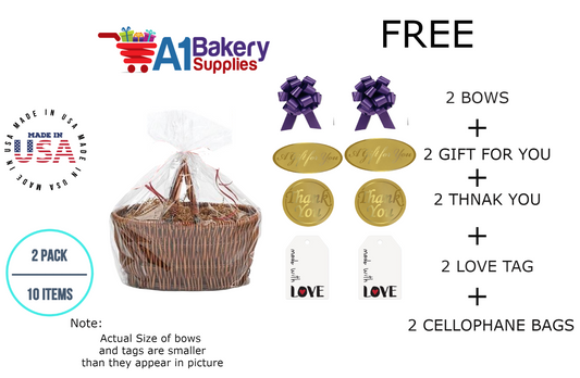 BOPP Sealable Cellophane Bags and Clear Gift Basket Wrap Packaging, 30 in x 40 in, Clear Cello Wrapping for Baby Shower, Wedding Party, or Event Giveaways, 2 Pack