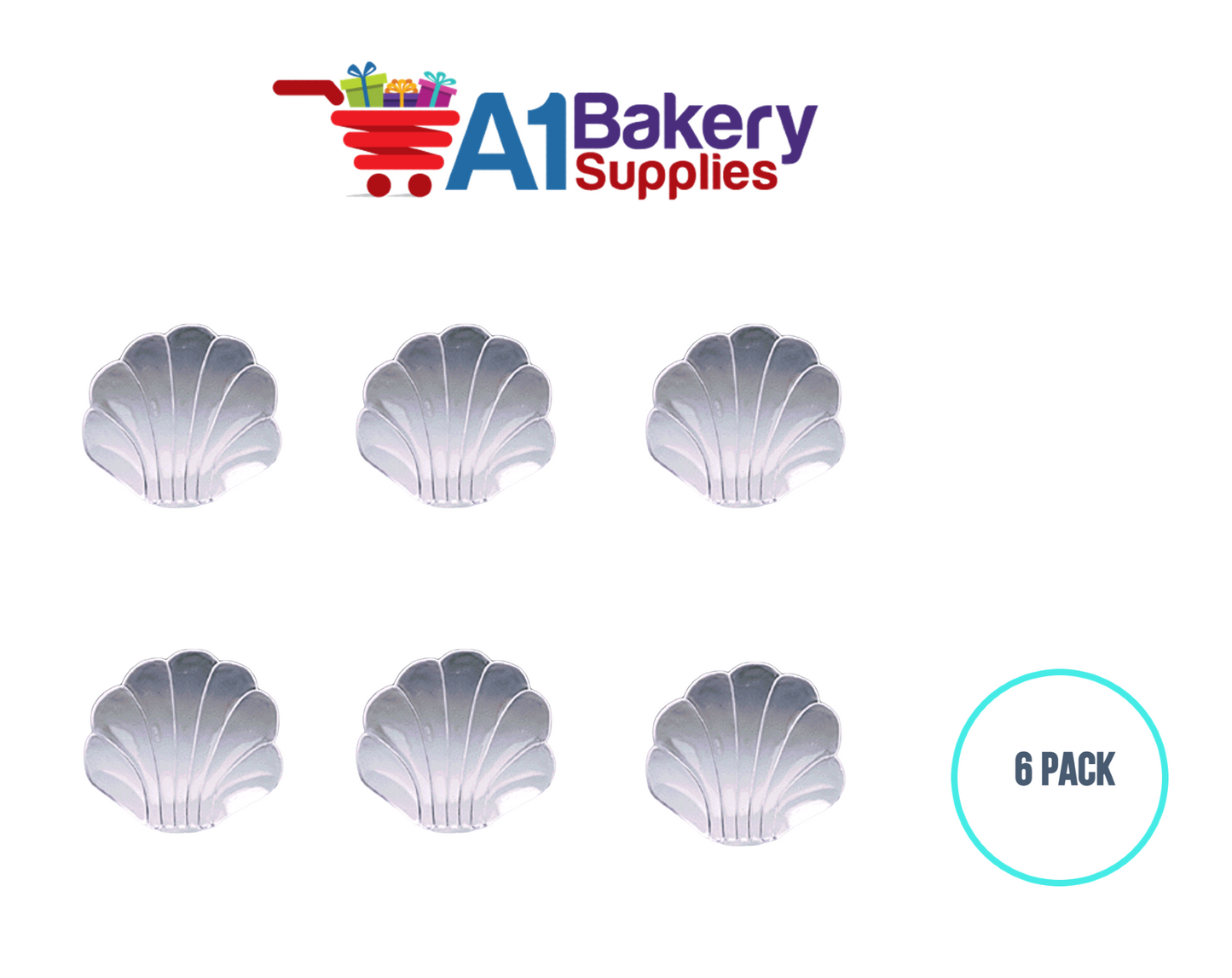 A1BakerySupplies Clear Shell 6 pack Wedding Accessories for Birthday Cake Decorations and Marriages