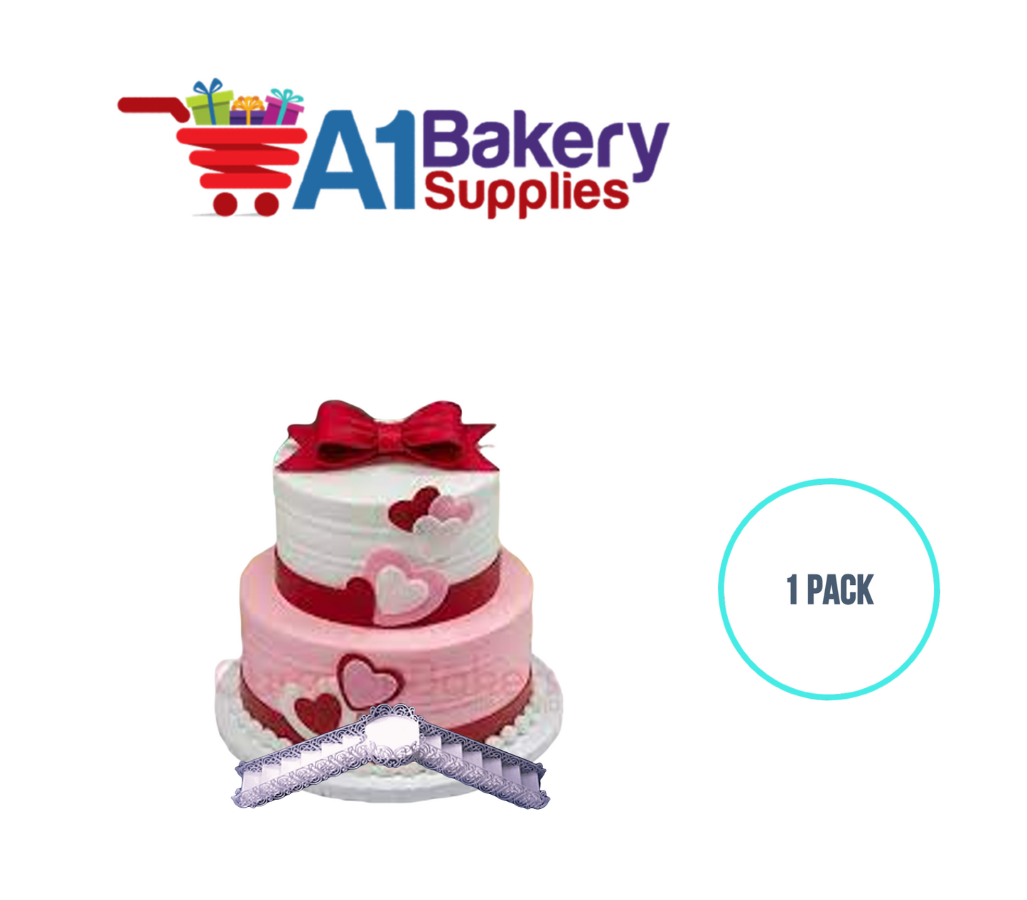 A1BakerySupplies Filigree Bridge & Stair Set-White 1 pack Wedding Accessories for Birthday Cake Decorations and Marriages