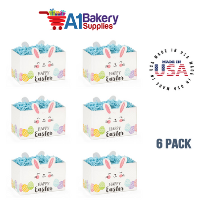 Happy Easter Bunny Basket Box, Theme Gift Box, Large 10.25 (Length) x 6 (Width) x 7.5 (Height), 6 Pack