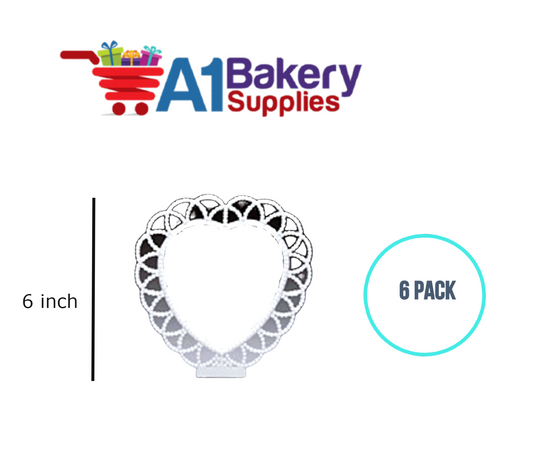 A1BakerySupplies Heart Background 6 pack Wedding Accessories for Birthday Cake Decorations and Marriages
