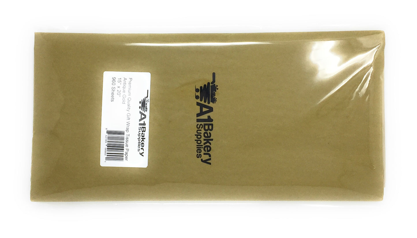 Antique Gold Tissue Paper 20 Inch X 30 Inch - 48 Sheets Pack