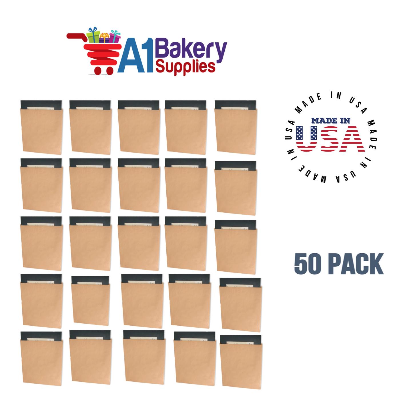 Kraft Flat Merchandise Bags, Small, 50 Pack - 17"x21"