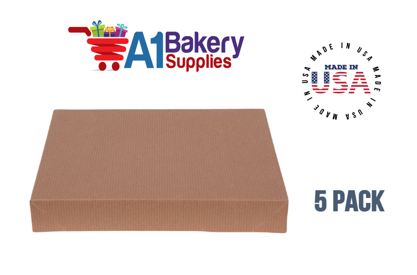 Kraft Brown Color Apparel Box for Men Shirts Gift Wrap Packaging Boxes, 15 x 9 1/2 x 2" - 5 Pack, Small